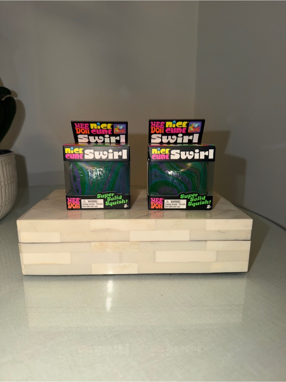 Nee Doh Swirl Super Solid Squish - Green & Purple